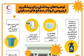 اینفوگرافیک | توصیه‌هایی برای پیشگیری از کرونا در مجتمع‌های مسکونی