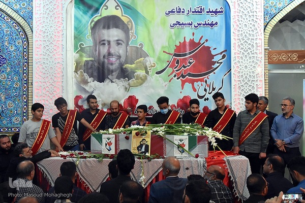 مراسم تشییع پیکر مطهر شهید محمد عبدوس از شهدای اقتدار دفاعی