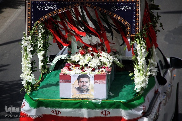 مراسم تشییع پیکر مطهر شهید محمد عبدوس از شهدای اقتدار دفاعی