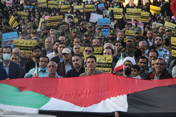 تجمع مردم سمنان در محکومیت جنایت اسرائیل در غزه‎