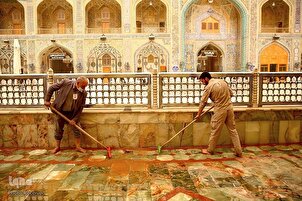 Hz. Ali'nin (a.s) kutsal türbesi yıkandı